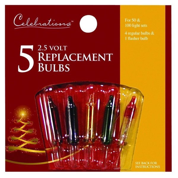 Celebrations Mini Multicolored 5 ct Replacement Christmas Light Bulbs 1115-1-71